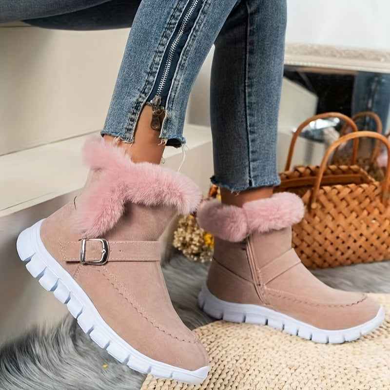 Women's Plush Winter Boots - Elegant, Warm, and Comfortable