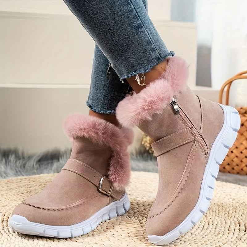 Women's Plush Winter Boots - Elegant, Warm, and Comfortable