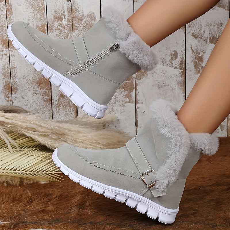 Women's Plush Winter Boots - Elegant, Warm, and Comfortable