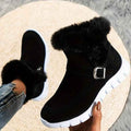 Botas de invierno de peluche para mujer en denim