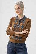 Weit geschnittener Damenpullover mit Polokragen – weicher, warmer Strick | Herbst Winter Casual