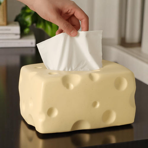 Accessoires décoratifs : Boîte à Tissus en Plastique 3D Fromage Créative dans de Marche Lino