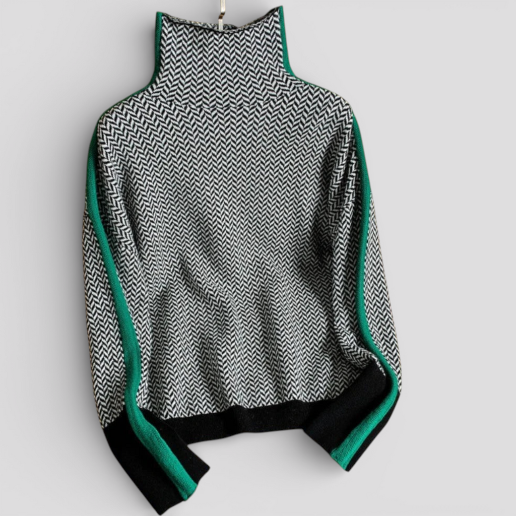 Damenpullover mit Polyester-Streifen Modischer eleganter Büro-Stil