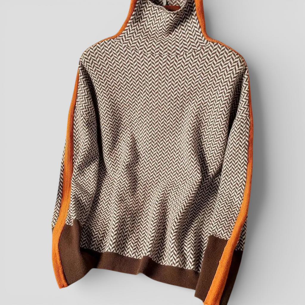 Damenpullover mit Polyester-Streifen Modischer eleganter Büro-Stil