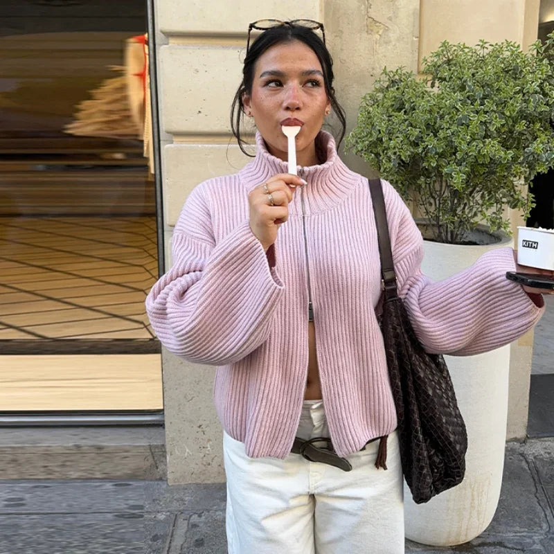 Pull Femme à Rayures Col Roulé Chic 8
