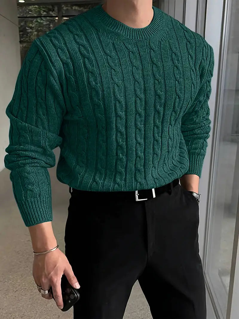 Pull Homme Torsadé Élégant Hiver 3