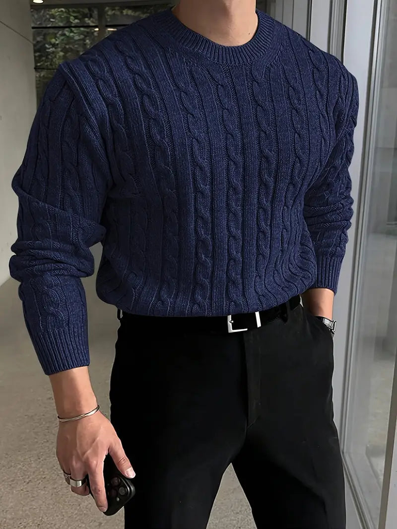 Pull Homme Torsadé Élégant Hiver 5