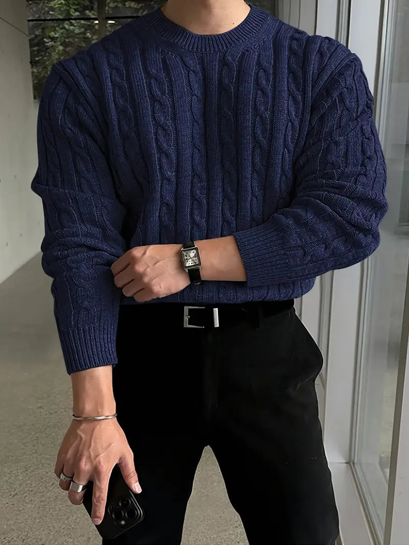 Pull Homme Torsadé Élégant Hiver 6