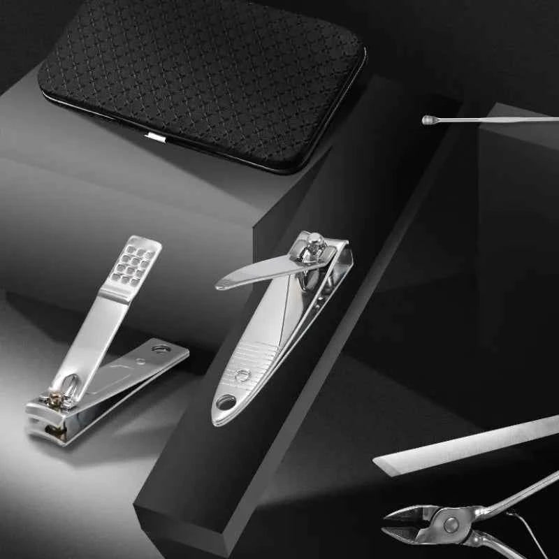 LuxeTools - Kit de coupe-ongles ultime de 19 pièces en acier inoxydable pour usage professionnel