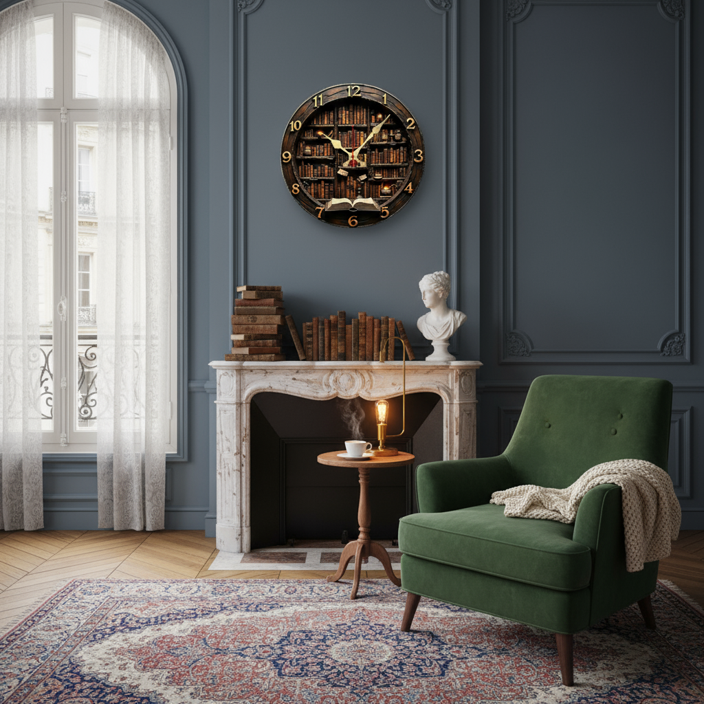 Horloge Murale Ronde en Bois – Style Minimaliste