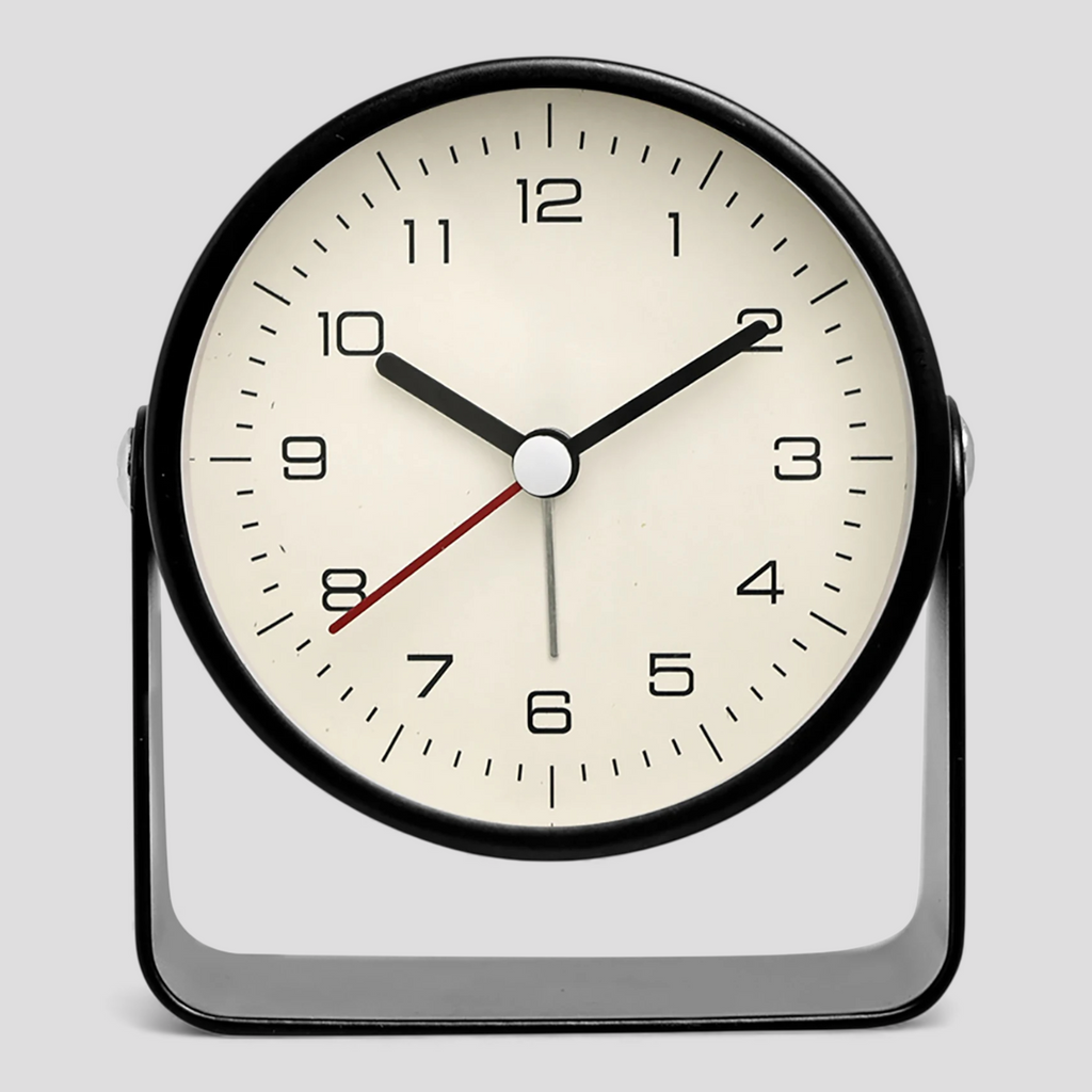 Réveil Analogique Silencieux Vintage – Noir