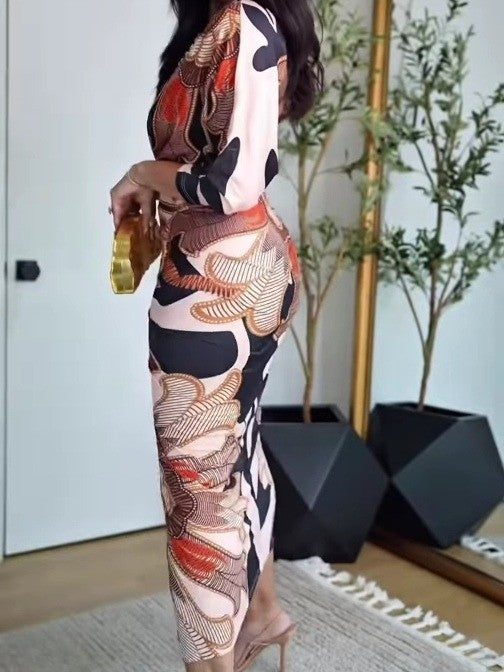 Robe Longue Femme Élégante à Manches Longues 3