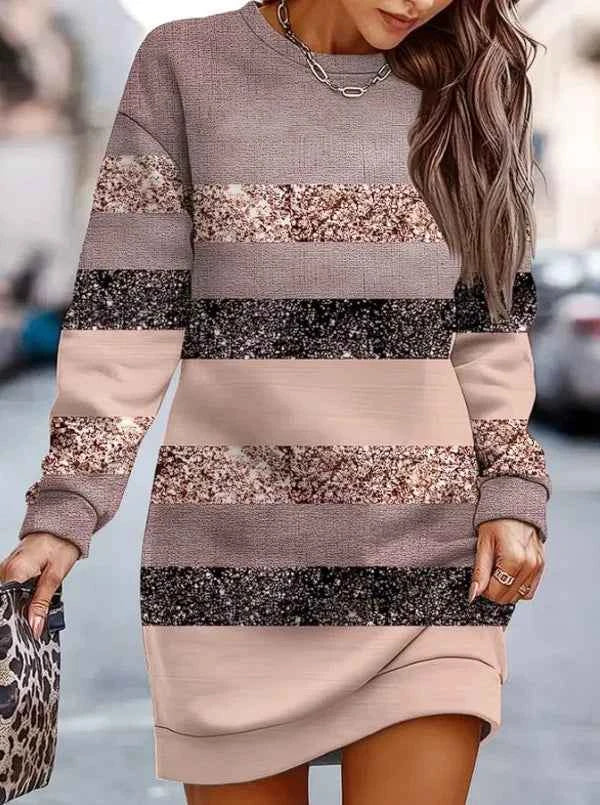 Robe Longue Femme Élégante à Manches Longues