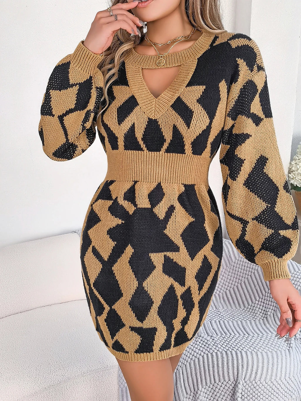 Robe Longue Femme Élégante en Laine 0