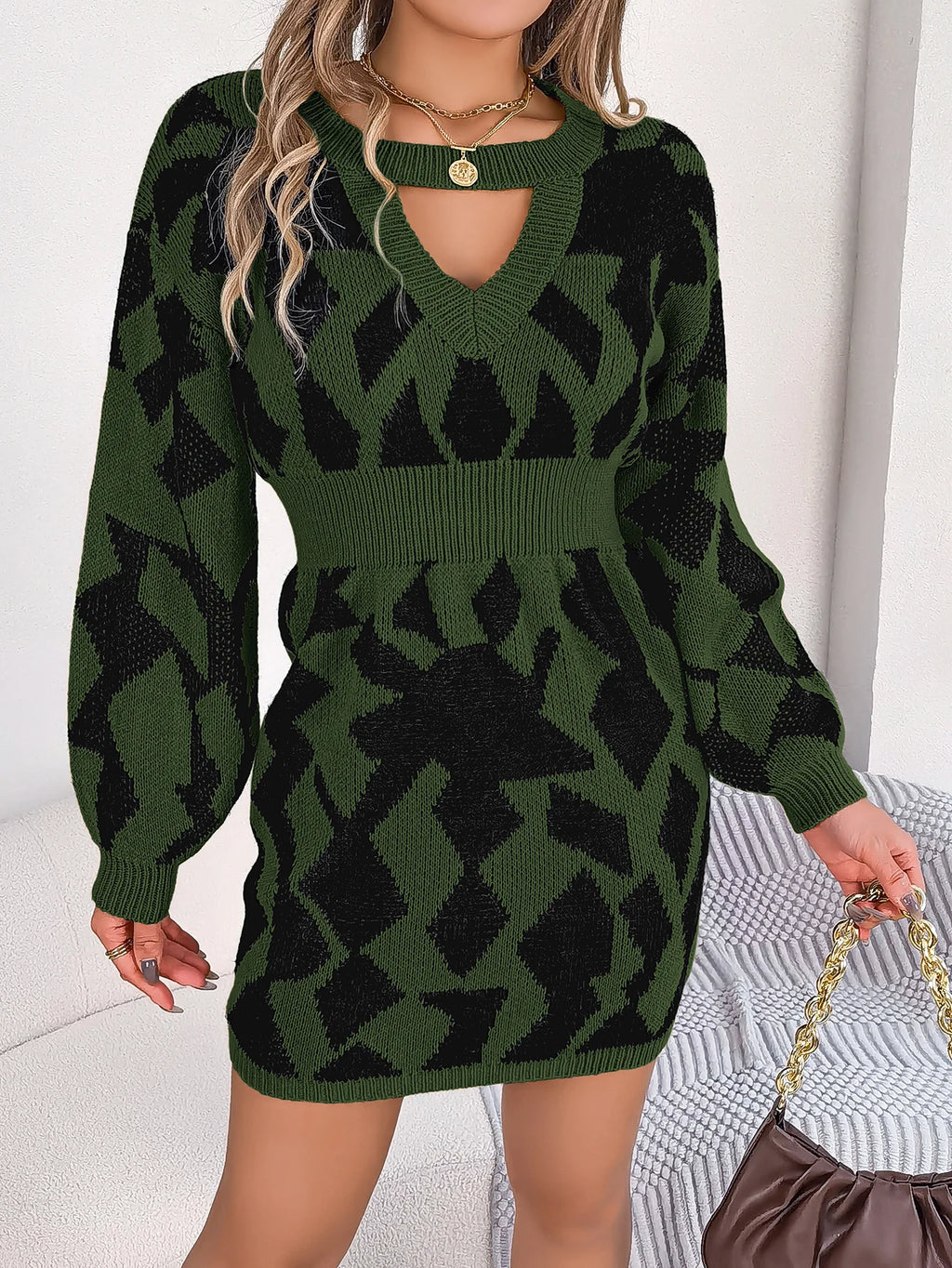 Robe Longue Femme Élégante en Laine 3