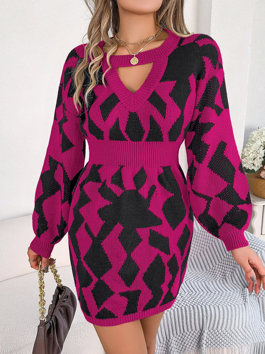 Robe Longue Femme Élégante en Laine 4