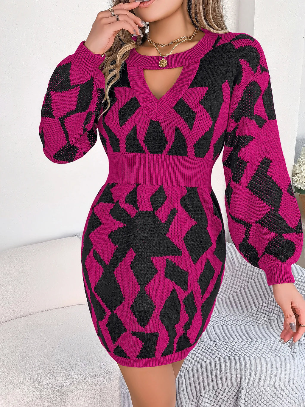 Robe Longue Femme Élégante en Laine 6