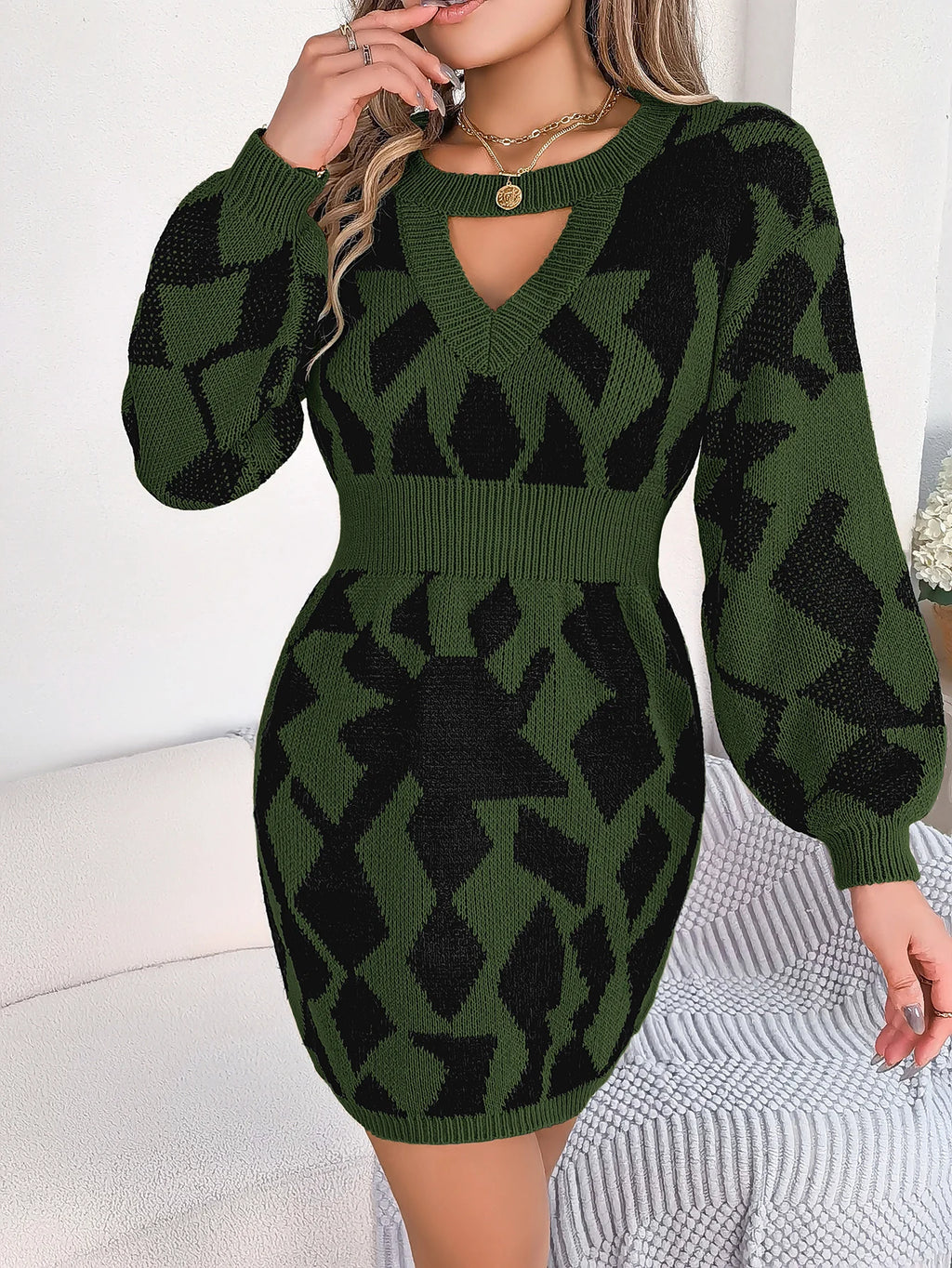 Robe Longue Femme Élégante en Laine 7