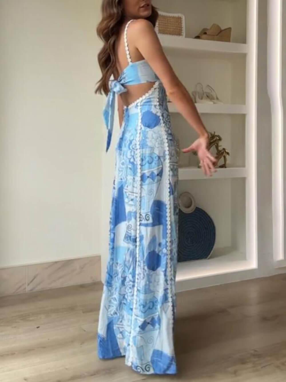 Robe Longue Femme Évasée en Dentelle 6