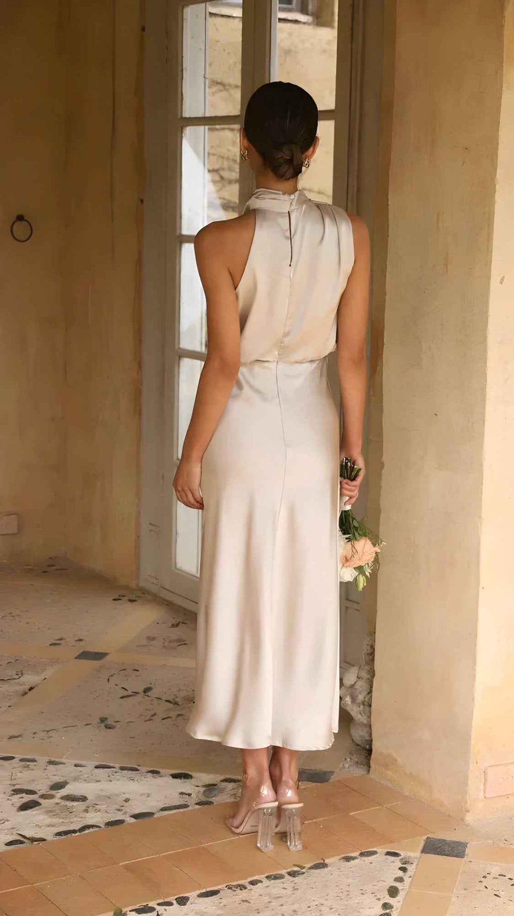Robe Longue Femme Satinée pour Soirée