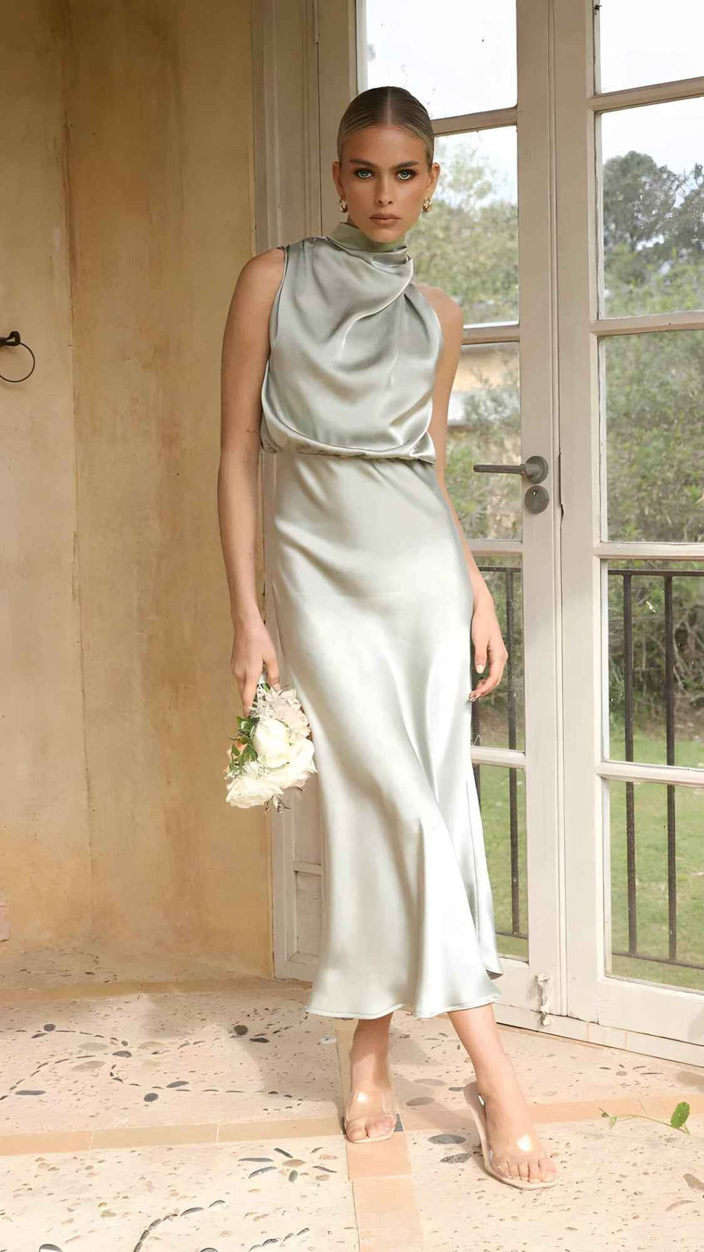 Robe Longue Femme Satinée pour Soirée