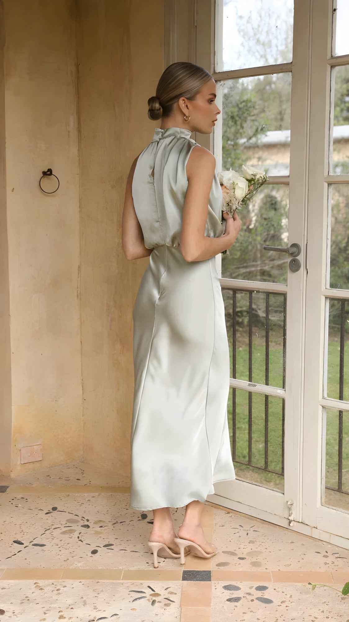 Robe Longue Femme Satinée pour Soirée