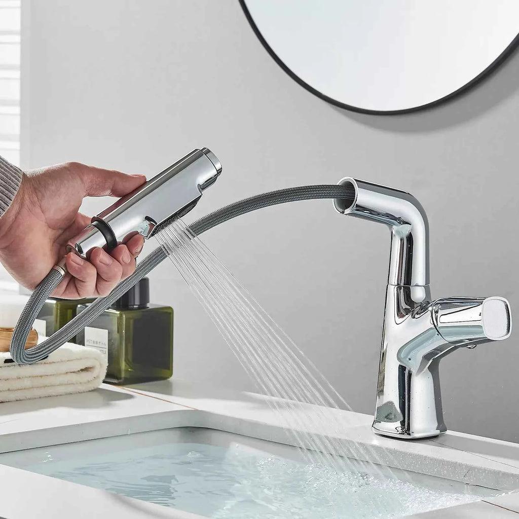 Robinet de Cuisine Chromé avec Buse Extractible et Mélangeur