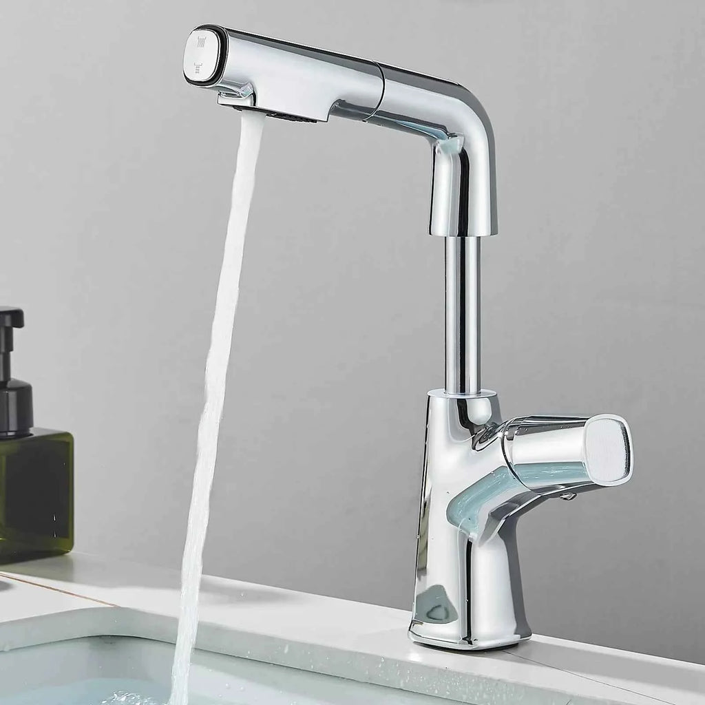 Robinet de Cuisine Chromé avec Buse Extractible et Mélangeur