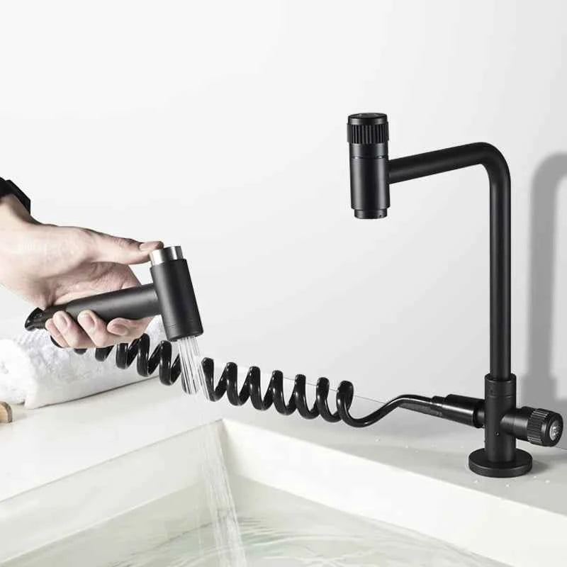 Robinet Mural de Cuisine en Acier Inoxydable - Bec Rotatif