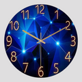 Moderne leise Wanduhr aus blauem gehärtetem Glas 30 cm