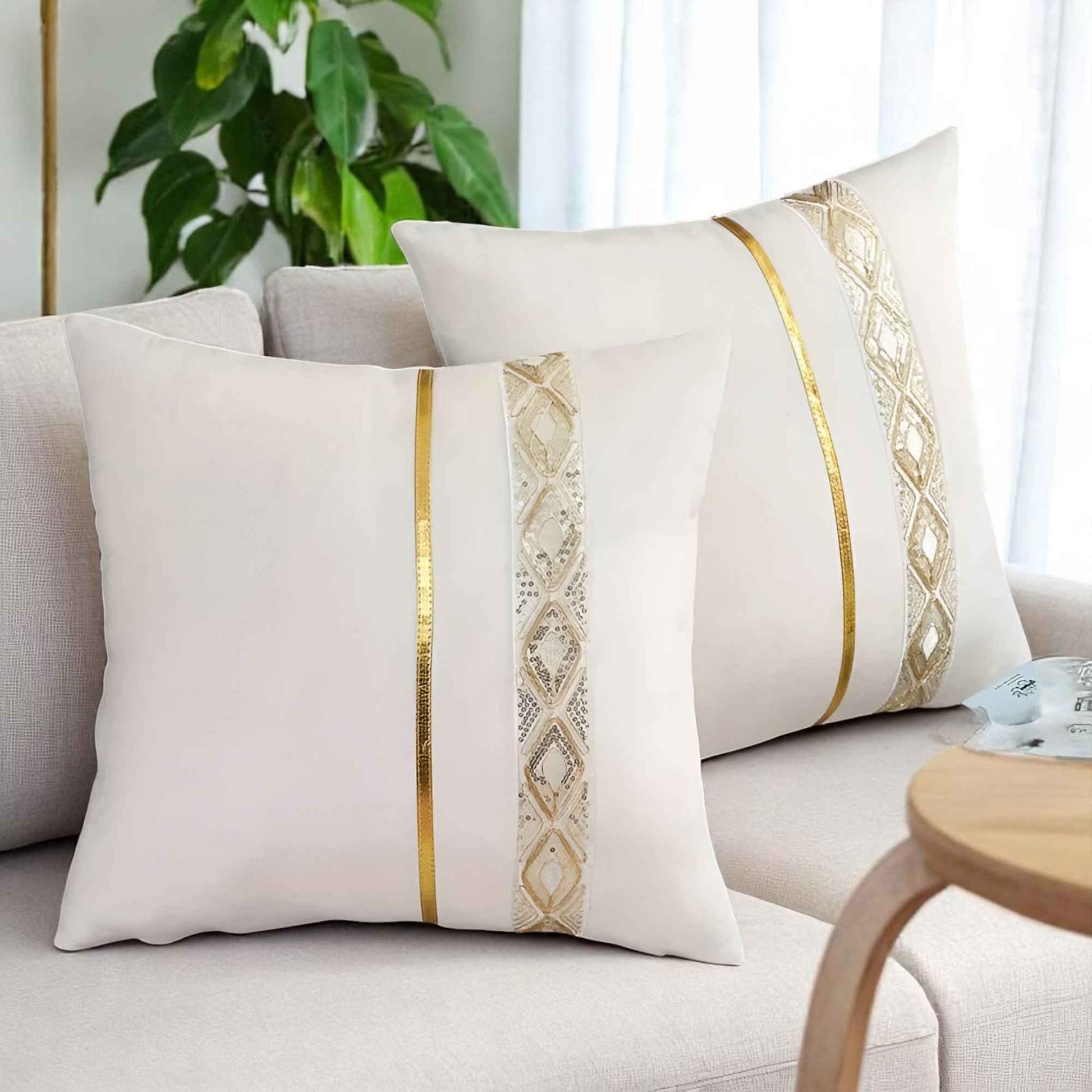Coussins et oreillers : Coussin Décoratif Canapé en Polyester 45x45 cm Élégant pour un Intérieur Féminin dans de Marche Lino