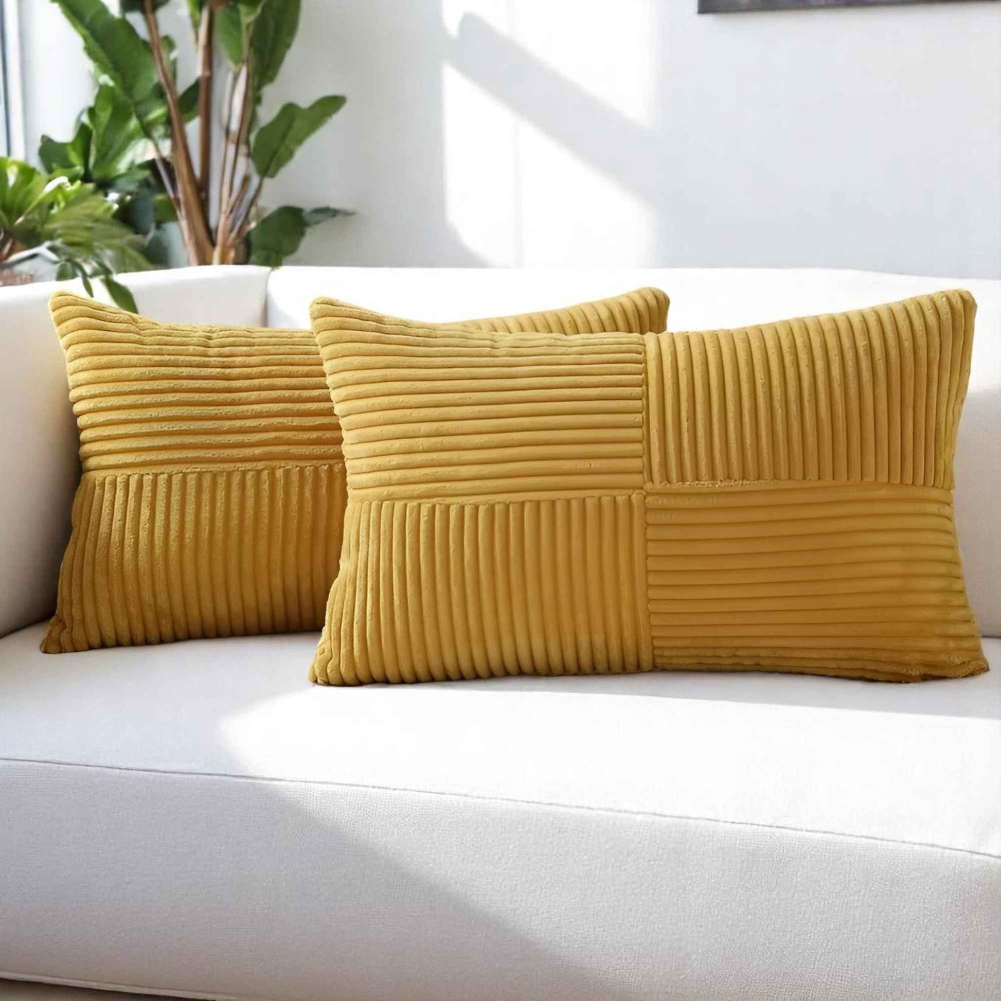 Housses de coussin : Couvercle de Coussin en Velours Côtelé 30x50 cm dans de Marche Lino