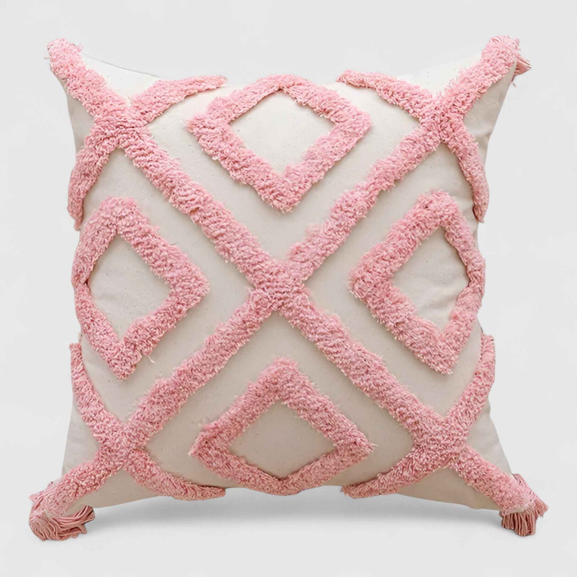 Coussins et Oreillers : Coussin décoratif rose velours capitonné pour un décor élégant dans 02 45x45cm de Marche Lino