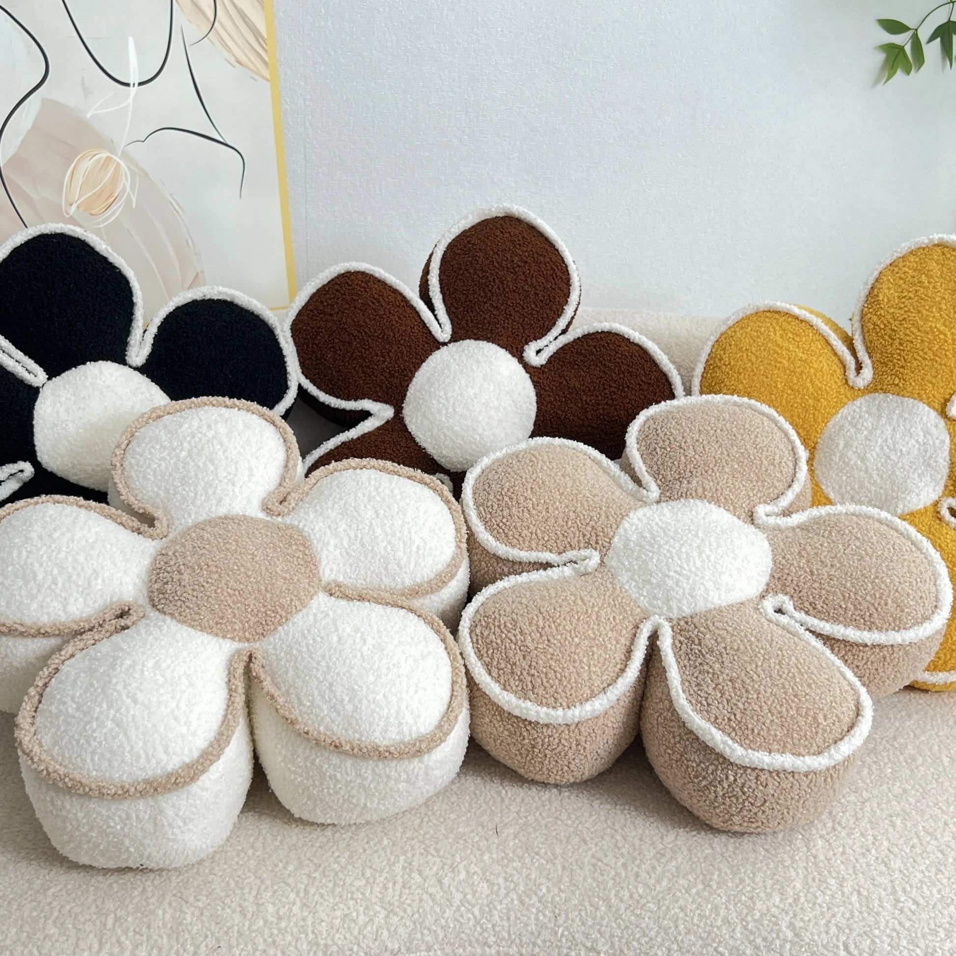 Coussin Décoratif en Forme de Tournesol Coton
