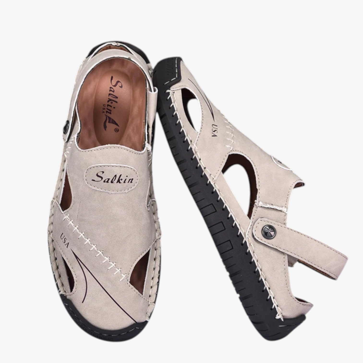 Sandales d'été pour homme - Cuir respirant et semelle antidérapante pour une touche de style