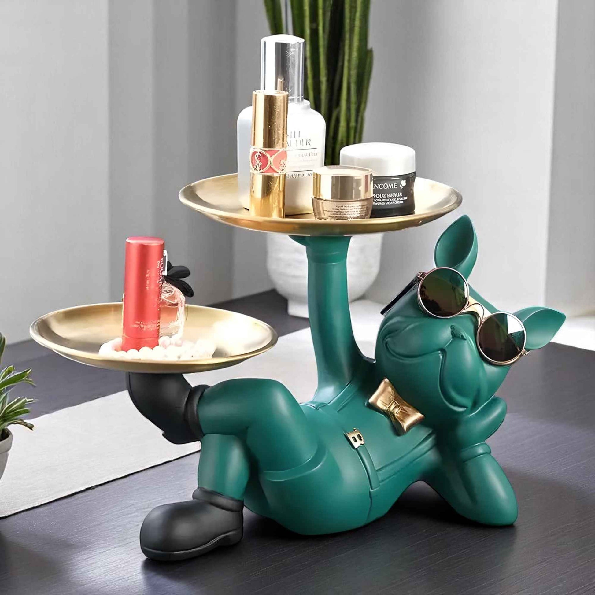 Figurines et statues : Statue Bouledogue Français Résine avec Rangement Pratique dans de Marche Lino