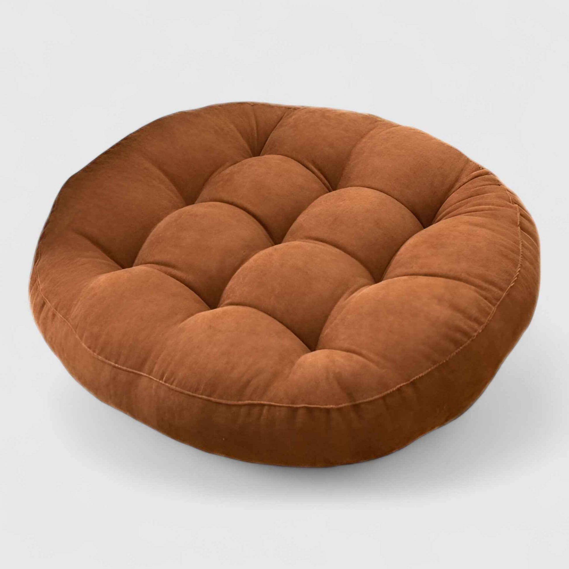 Coussins : Coussin de Sol Rond en Chenille Épais pour Méditation et Détente - Confort Optimal avec Coussin de Méditation en Chenille dans Café de Marche Lino
