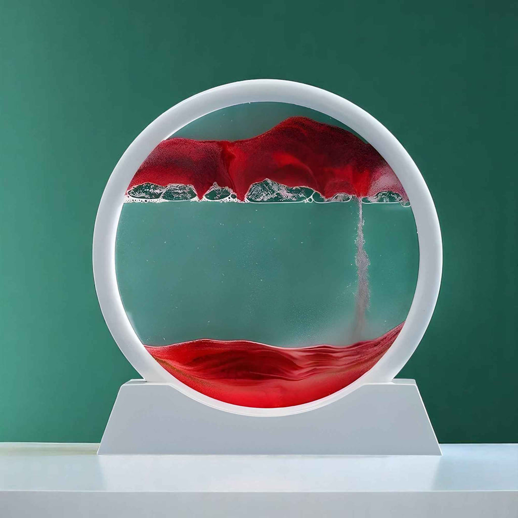 Art de sable : Décor Verre 3D Sable en Mouvement pour un Intérieur Élégant et Dynamique dans Rouge de Marche Lino