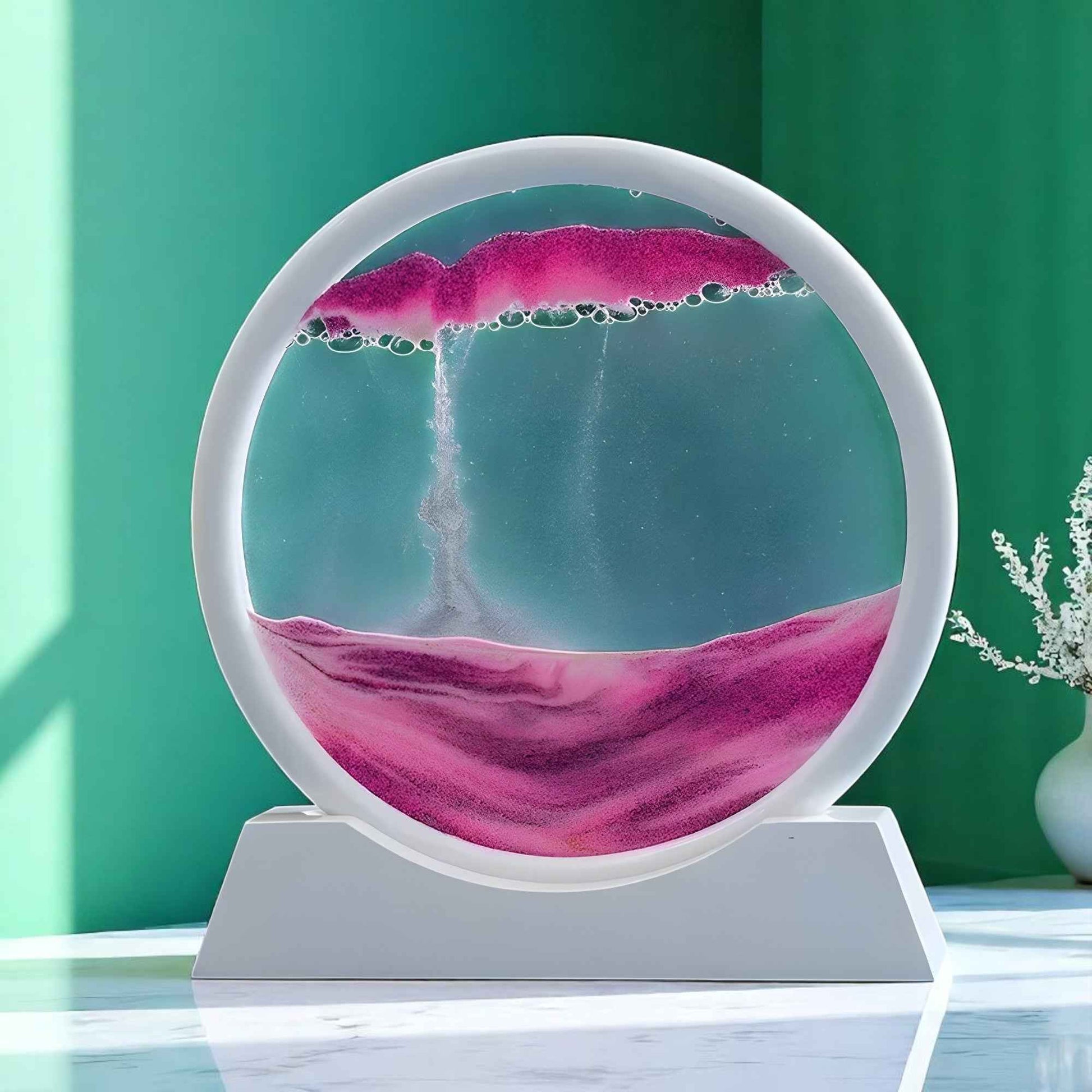 Art de sable : Décor Verre 3D Sable en Mouvement pour un Intérieur Élégant et Dynamique dans Rose de Marche Lino