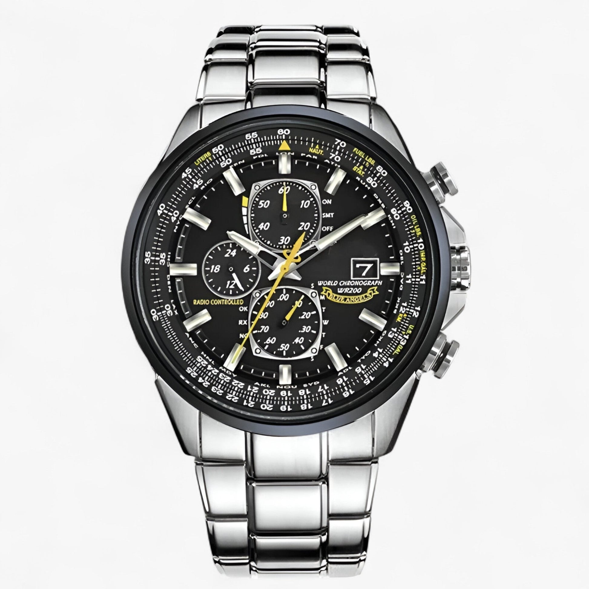 Montre Chronographe Homme MultiSteel 42mm, Acier Argent avec Cadran Bleu Élégant