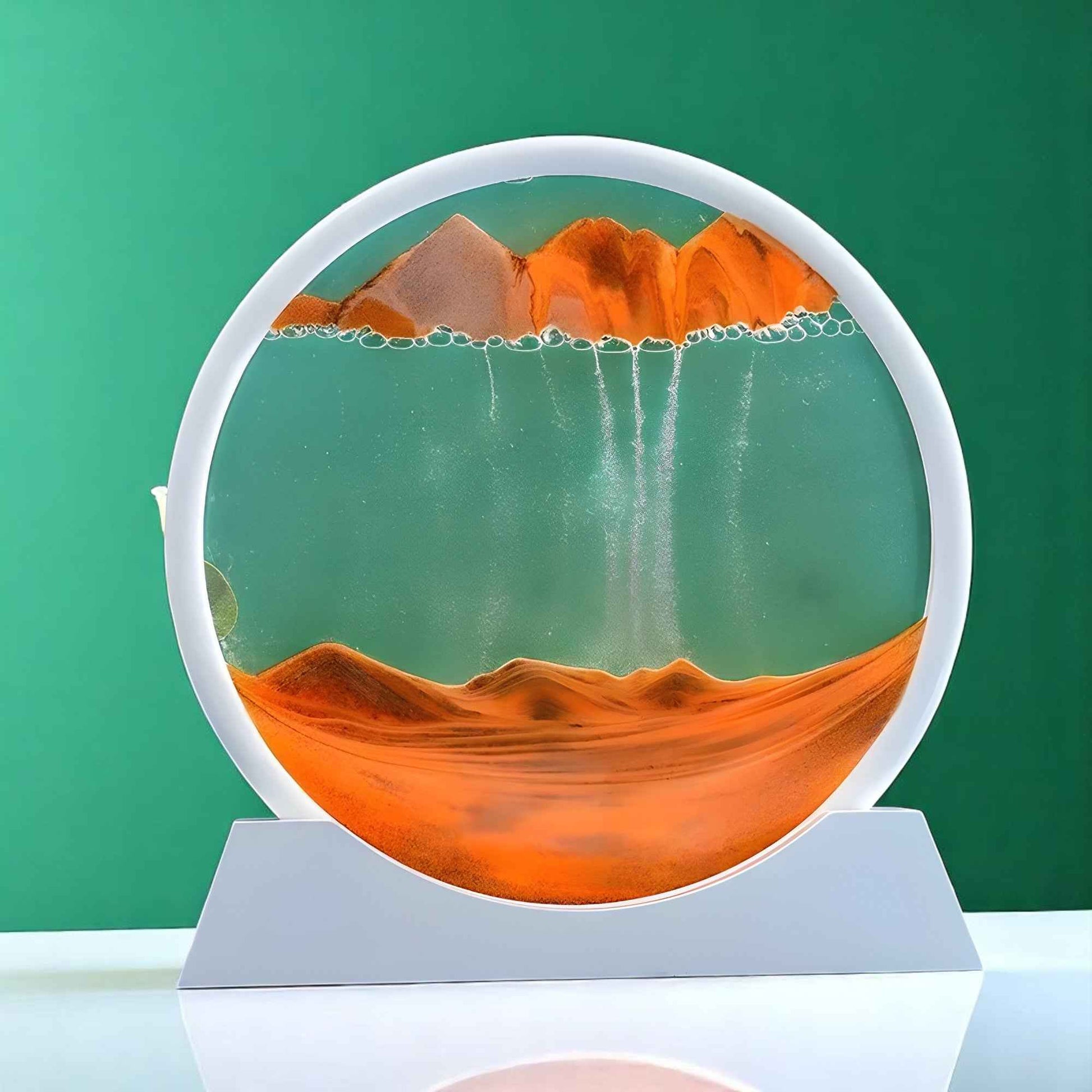 Art de sable : Décor Verre 3D Sable en Mouvement pour un Intérieur Élégant et Dynamique dans Orange de Marche Lino