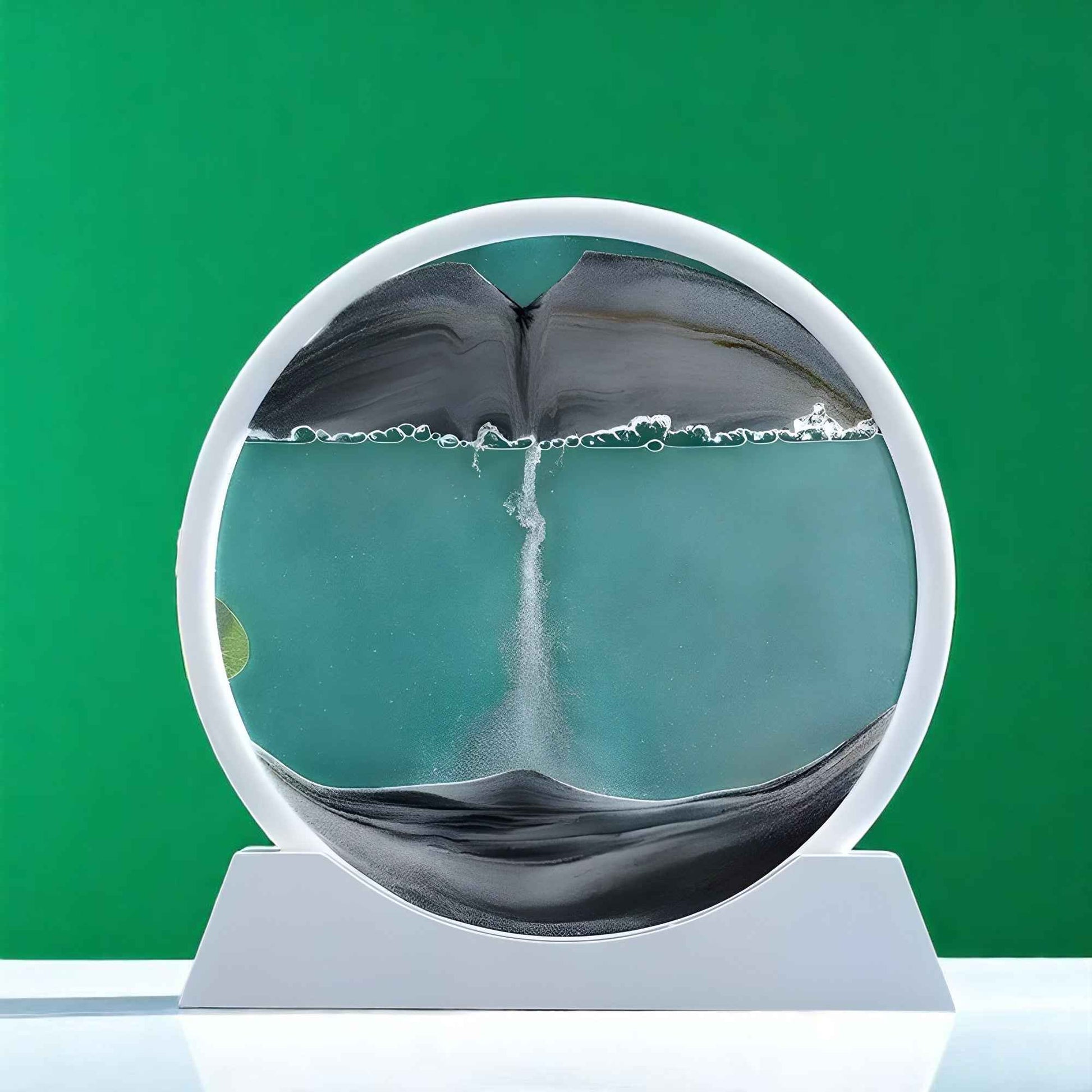 Art de sable : Décor Verre 3D Sable en Mouvement pour un Intérieur Élégant et Dynamique dans Noir de Marche Lino