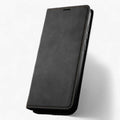 Magnetische Hülle aus echtem Leder für iPhone 15 Pro Max – elegant schwarz