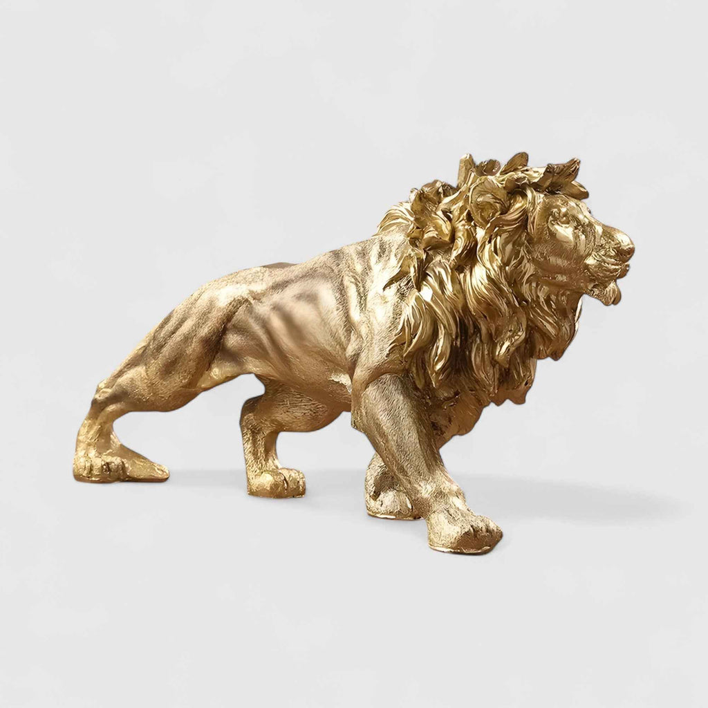 Statues et figurines : Statue Lion Résine Décoration Maison Luxe - Élégante Statue Lion Décoration Luxe dans de Marche Lino