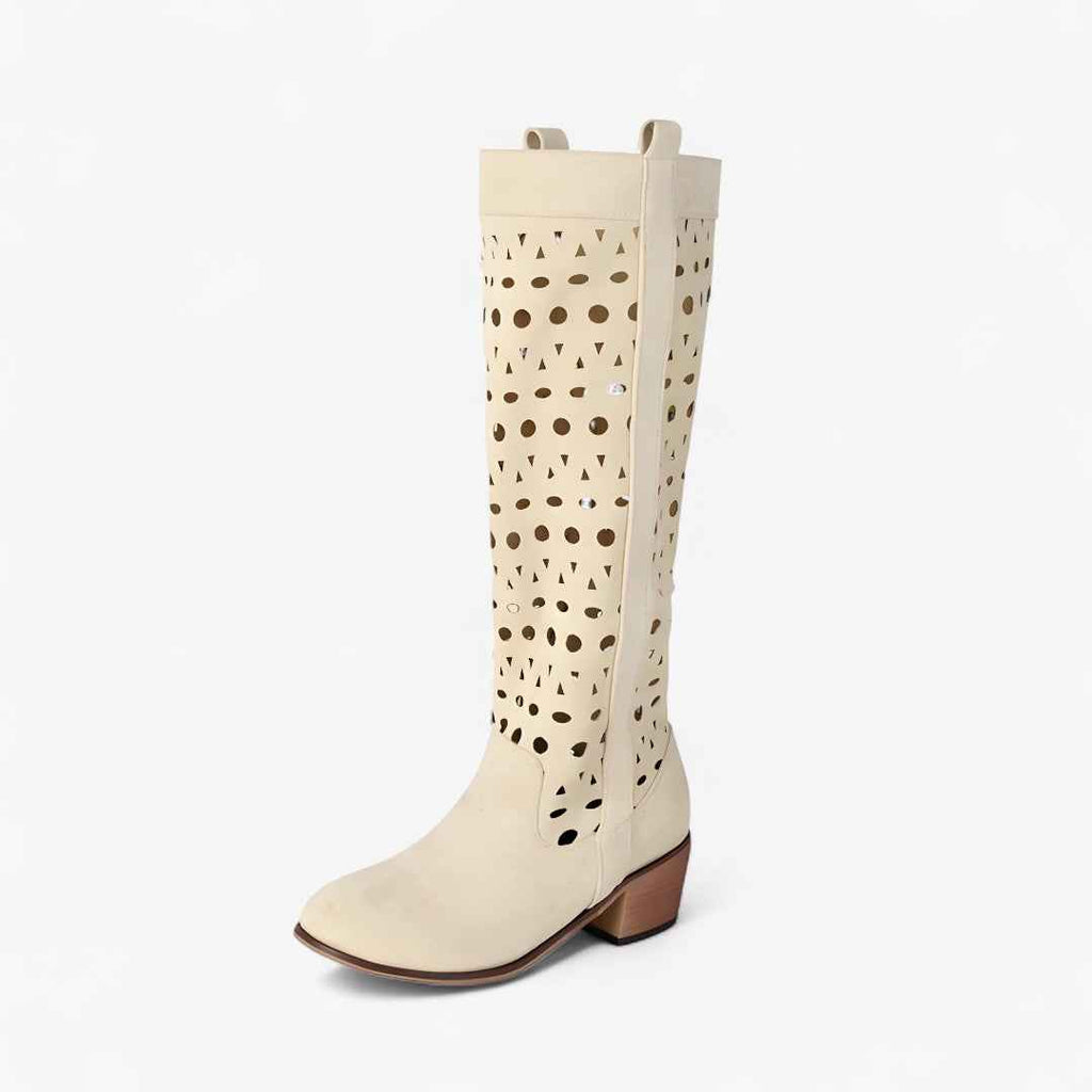 Bottes western d'été en faux daim avec talon creux Homme