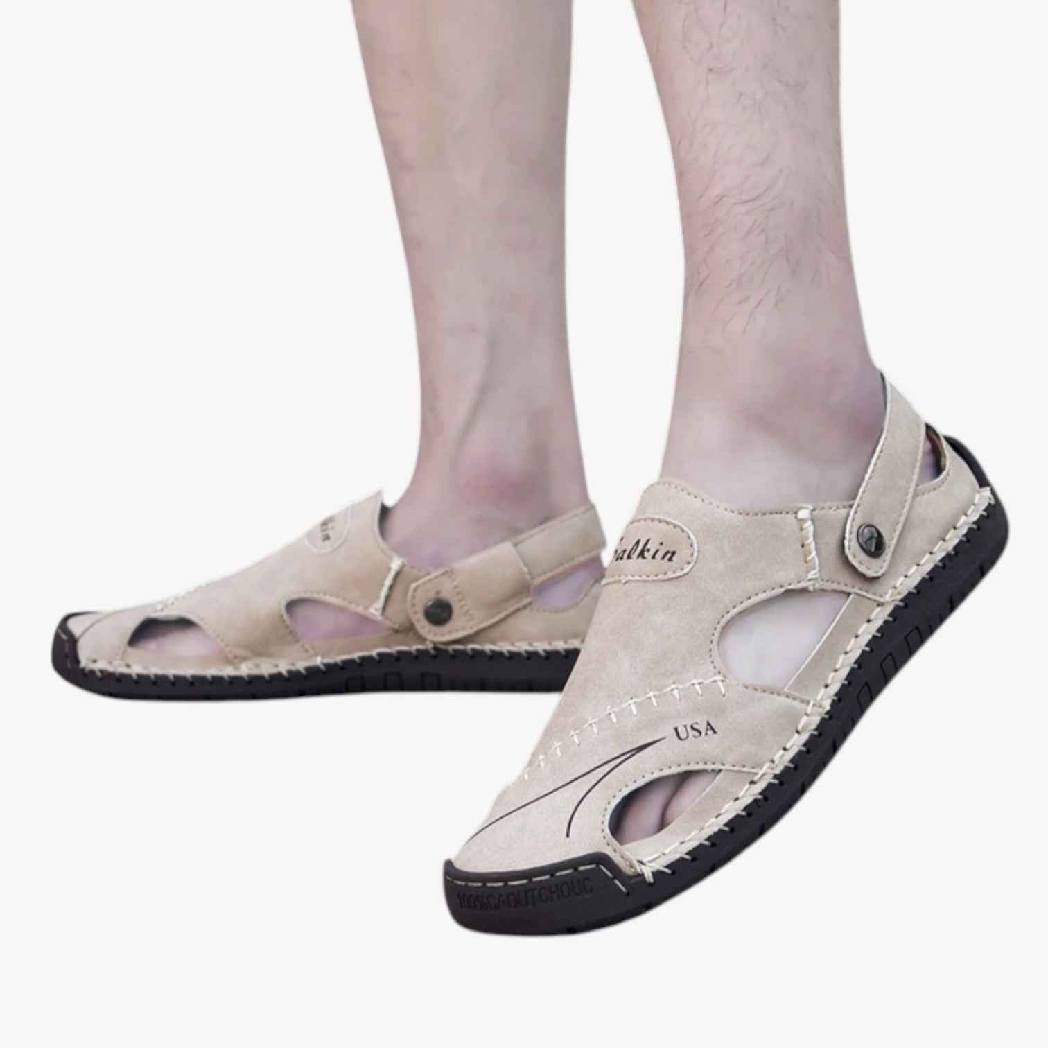Sandales d'été pour homme - Cuir respirant et semelle antidérapante pour une touche de style