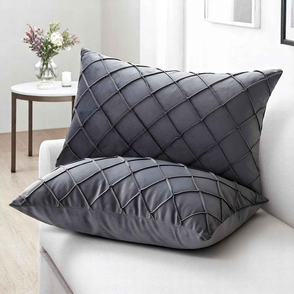 Housses de coussin : Housse de Coussin Grise Scandinave en Polyester élégante et moderne dans de Marche Lino