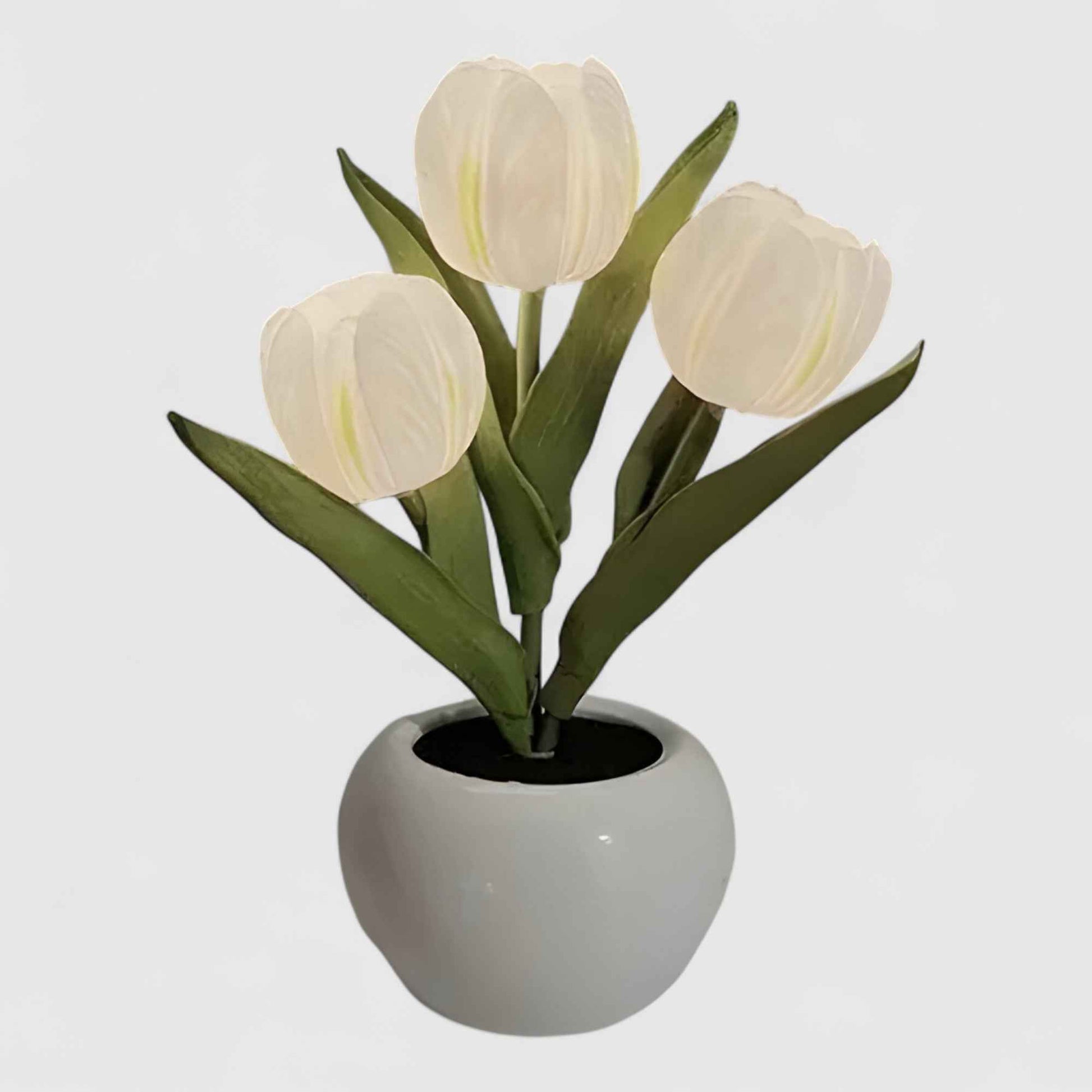Lampes de table : Lampe de Chevet LED Fleur Tulipe - Éclairage Design et Moderne dans Blanc de Marche Lino