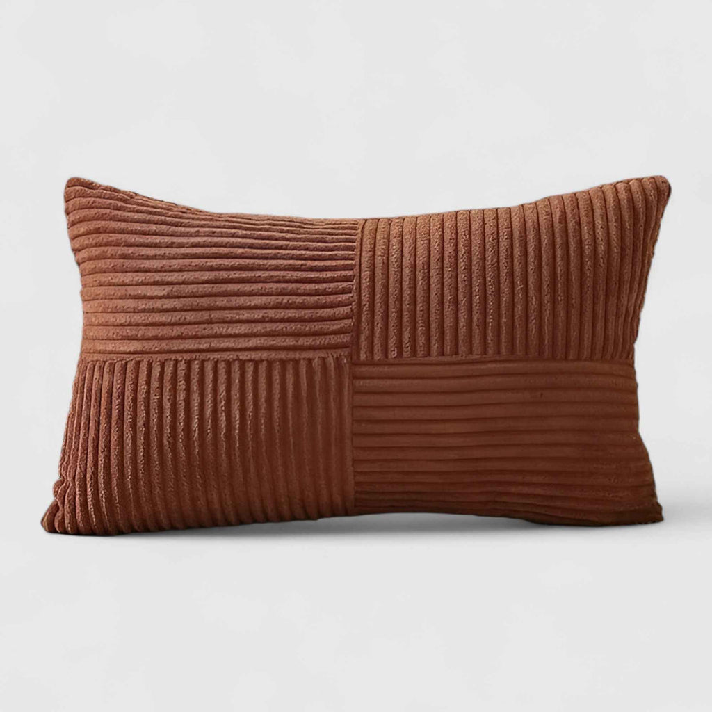 Housses de coussin : Couvercle de Coussin en Velours Côtelé 30x50 cm dans Marron 30cm x 50cm de Marche Lino