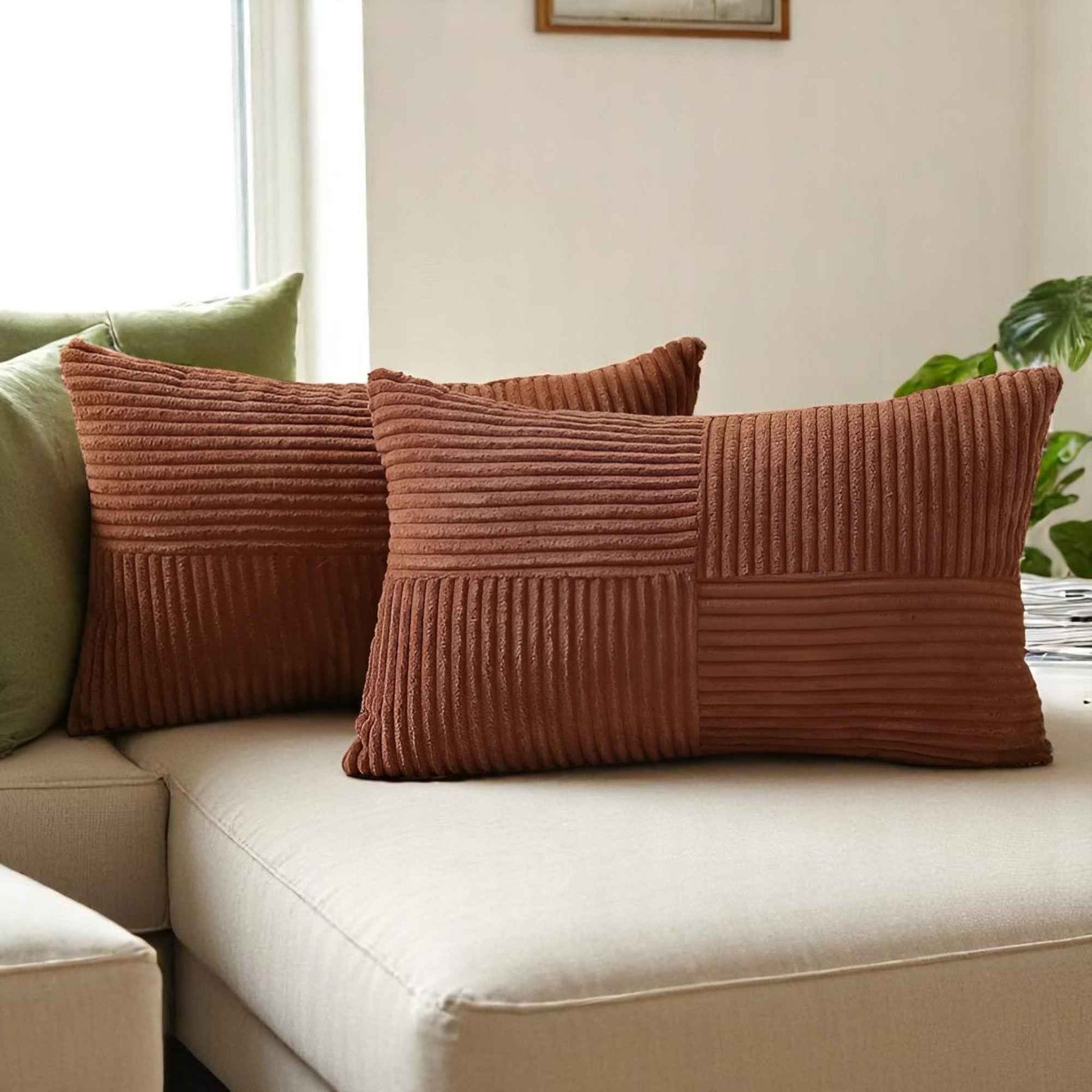 Housses de coussin : Couvercle de Coussin en Velours Côtelé 30x50 cm dans de Marche Lino
